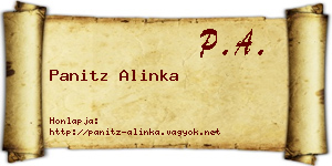 Panitz Alinka névjegykártya
